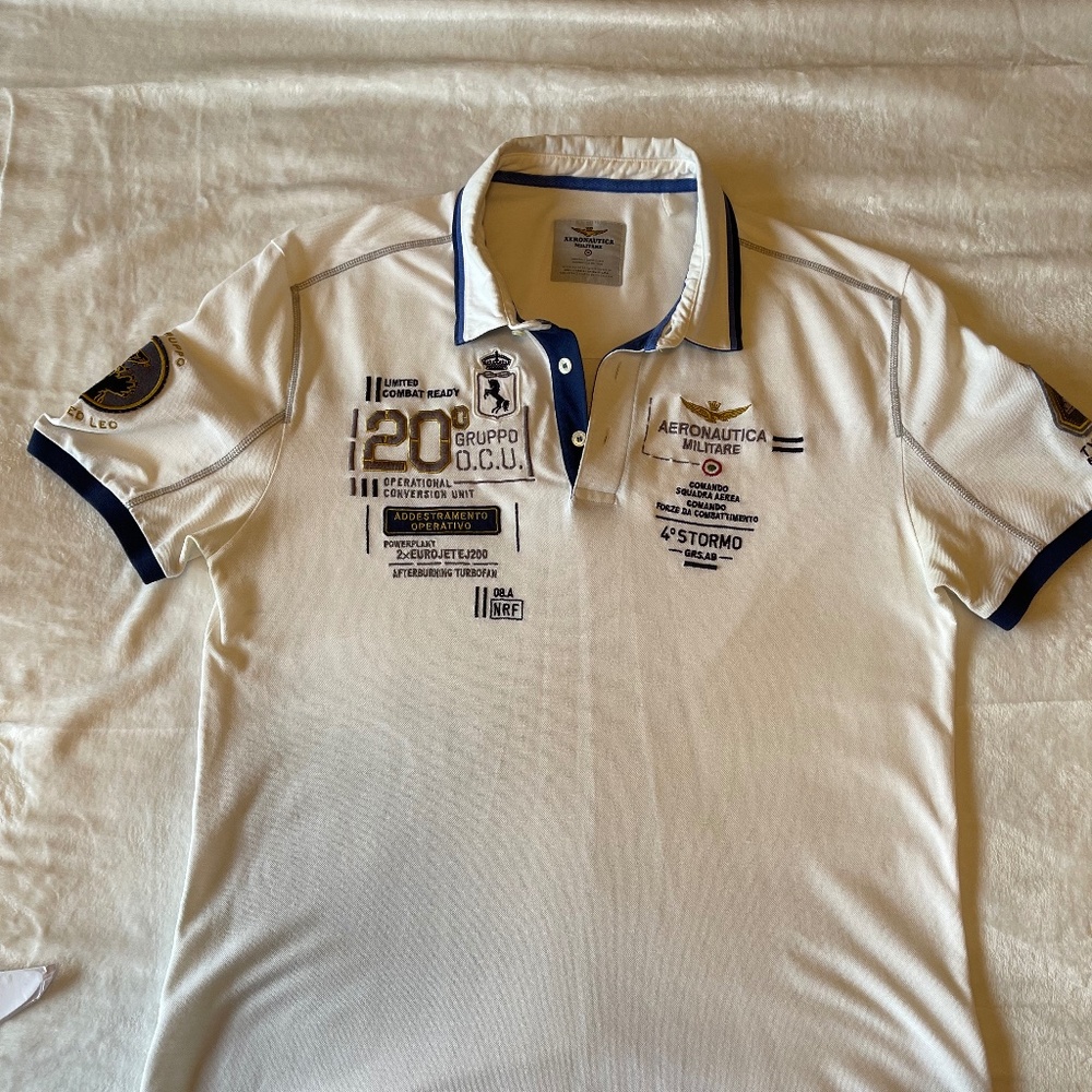 Aeronautica Militare (Italian Luxury Brand) , White, USA size L/XL